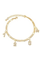 felicitous itsy-bitsy gold birth year number baby anklet